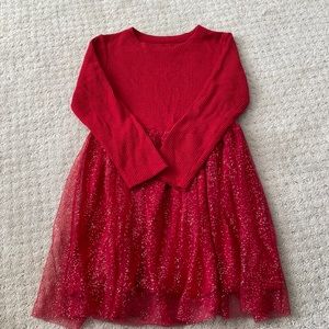 Little Girls Red Glitter Tulle Dress size 6/6x